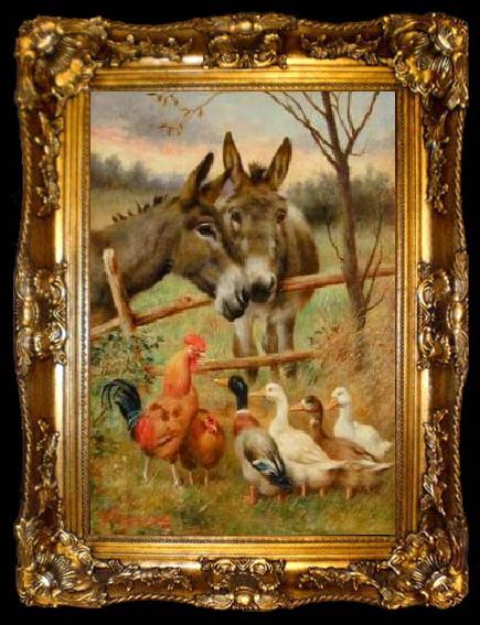 framed  unknow artist Cocks and horses109, ta009-2